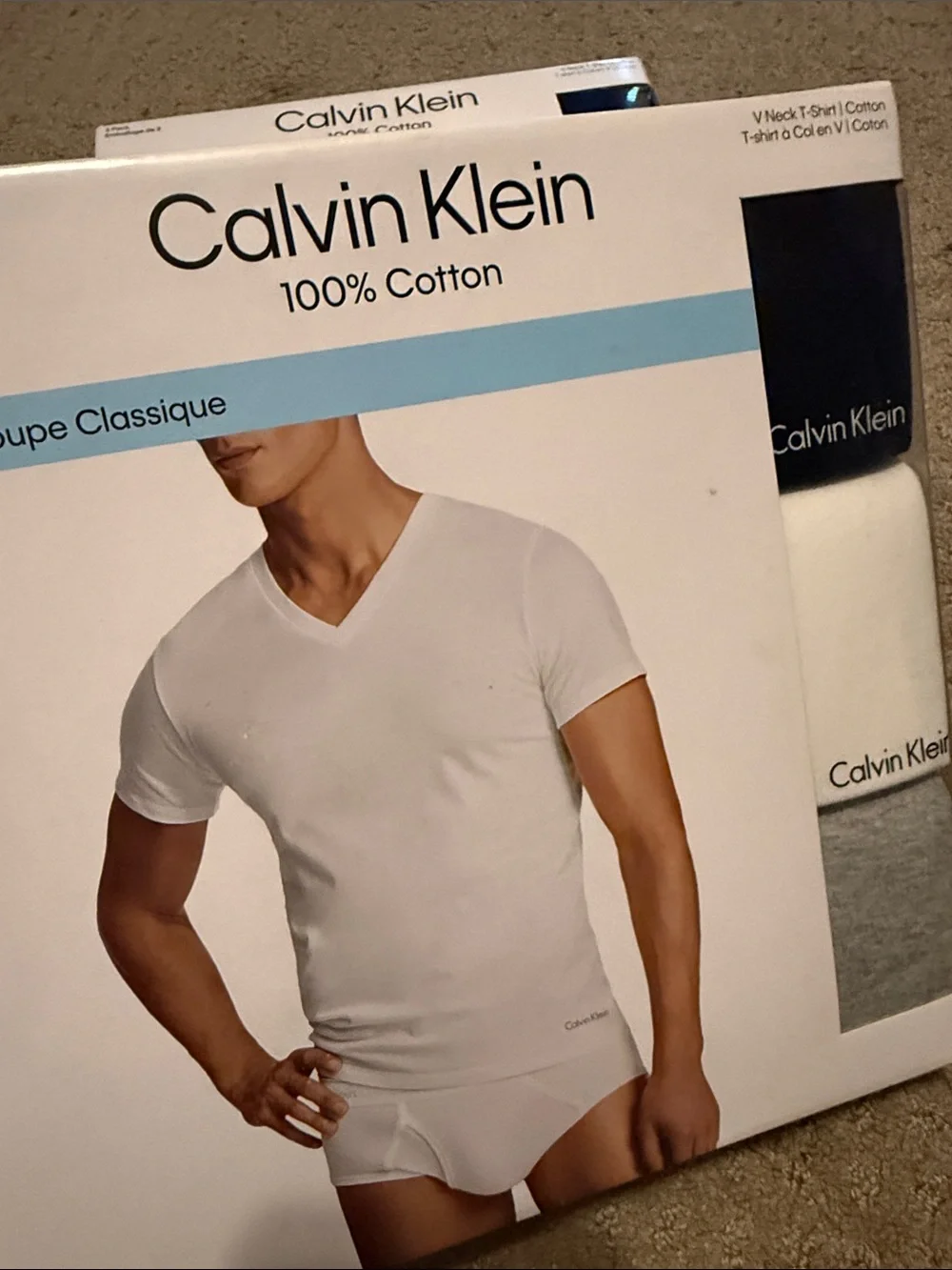 Calvin Klein classic for V neck t shirt 3 pk x2